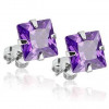 Další: Ocelové náušnice - tmavě fialové zirkony 6x6 mm > varianta Fialové