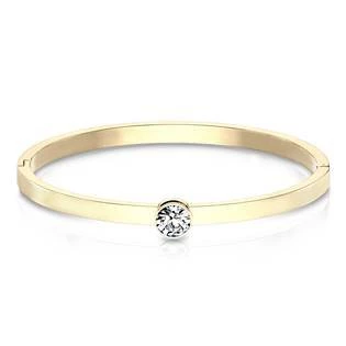 Otevírací ocelový náramek s kamínkem