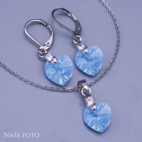 Swarovski dámská srdíčková souprava z chirurgické oceli