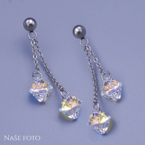 Řetízkové náušnice Swarovski Crystal AB