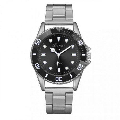Sportovní pánské hodinky stříbrné kovové s černým ciferníkem > varianta Černá