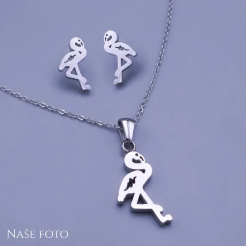 Moderní dámská souprava s pelikánem z chirurgické oceli