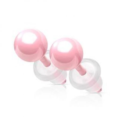 Růžové keramické náušnice kuličky 4 mm > varianta Růžová