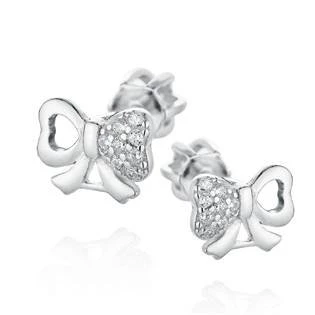 Stříbrné šroubovací náušnice mašličky