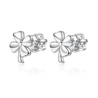 Stříbrné šroubovací náušnice čtyřlístky malé