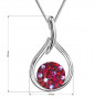 Stříbrný náhrdelník se Swarovski krystaly kapka, Cherry