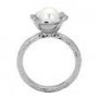 Ocelový prsten s bílou perličkou > varianta 55