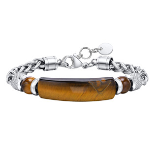 Pánský ocelový náramek s tygřím okem