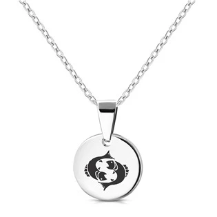 Personalizovaný ocelový náhrdelník znamení horoskopu RYBY