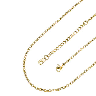 Očkový řetízek zlacený, tl. 1,2 mm, délka 45 + 5 cm