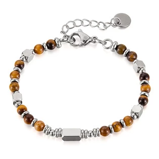 Ocelový náramek s barevnými korálky