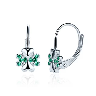 Stříbrné dámské náušnice čtyřlístky