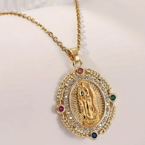 Přívěsek Panny Marie zlacený