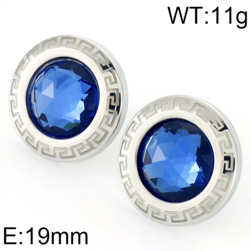 Náušnice z chirurgické Oceli s modrými kameny a ornamenty
