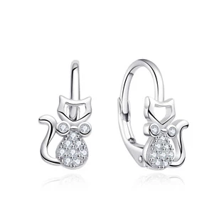 Stříbrné dívčí náušnice kočičky