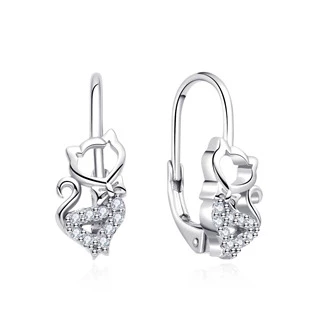 Stříbrné dívčí náušnice kočičky