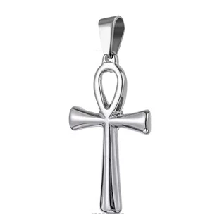 Ocelový přívěsek kříž života