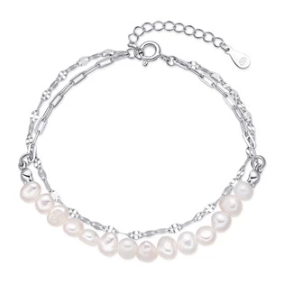 Stříbrný náramek s přírodními perličkami