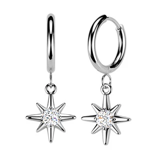 Visací ocelové náušnice hvězdy