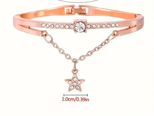 Obručový dámský náramek z růžového zlacení