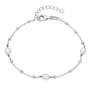 Stříbrný náramek s přírodními perličkami