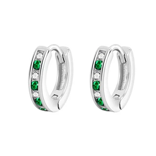 Stříbrné náušnice kroužky se zirkony