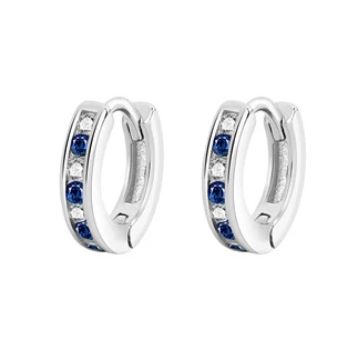 Stříbrné náušnice kroužky se zirkony