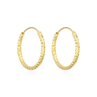 Zlacené stříbrné náušnice kruhy 18 mm