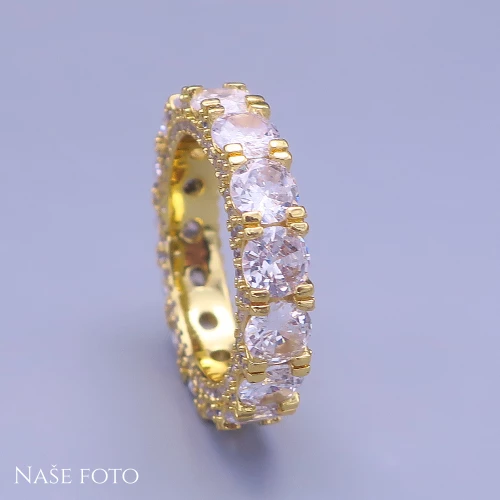 Zlatý hip hop prsten Pure Ice – unisex