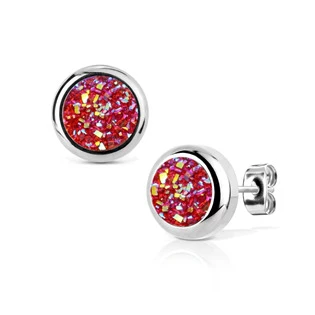Ocelové náušnice DRUZY Fuchsia