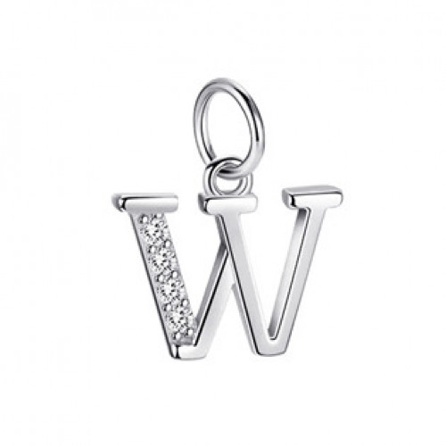 Stříbrný přívěšek - iniciála písmeno-W