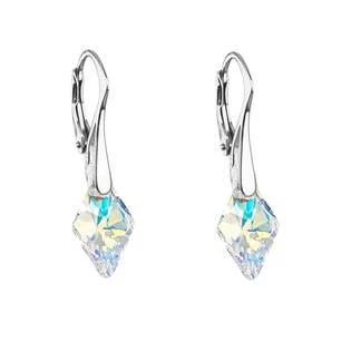 Stříbrné náušnice s krystaly Swarovski, Crystal AB