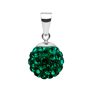 Stříbrný přívěšek s krystaly Crystals from Swarovski® Emerald