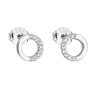 Stříbrné náušnice kolečka se zirkony