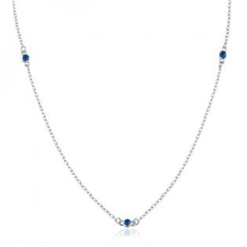 Stříbrný náhrdelník s modrými zirkony
