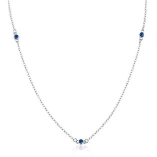 Stříbrný náhrdelník s modrými zirkony