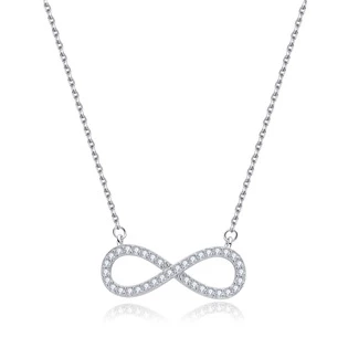Střibrný náhrdelník nekonečno zdobený zirkony