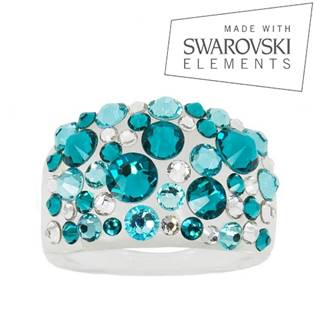 Prsten s krystaly Crystals from Swarovski®, Blue Zircon vel.59