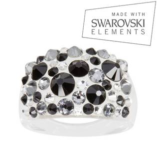 Prsten s krystaly Crystals from Swarovski®, Jet vel.50