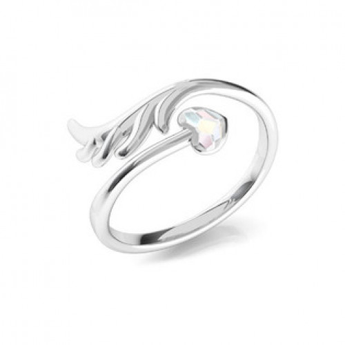Stříbrný prsten se srdíčkem Crystals from Swarovski® AB