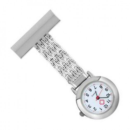 Připínací stříbrné hodinky pro zdravotníky