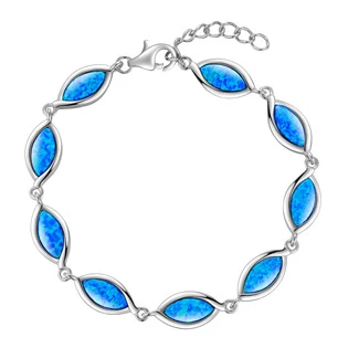Stříbrný náramek s modrým opálem 1