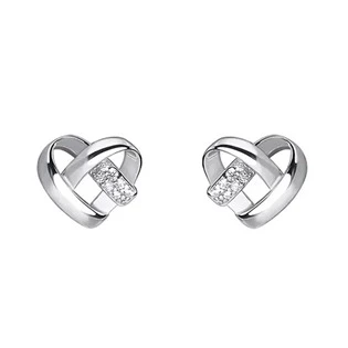 Stříbrné náušnice srdíčka se zirkony