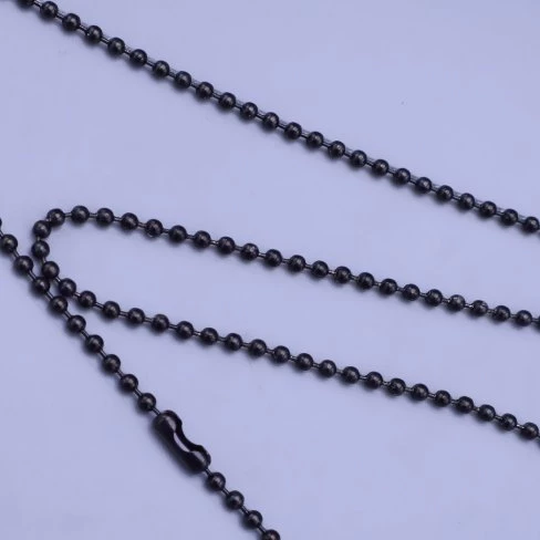 Černý kuličkový řetízek z chirurgické oceli 2mm 70cm