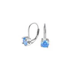 Stříbrné náušnice světle modré zirkony