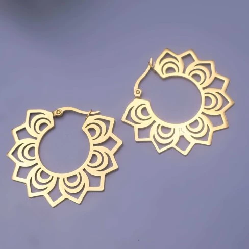 Pozlacené orientální náušnice z chirurgické oceli