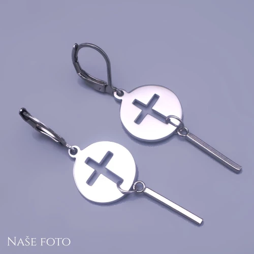 Náušnice křížky z chirurgické oceli