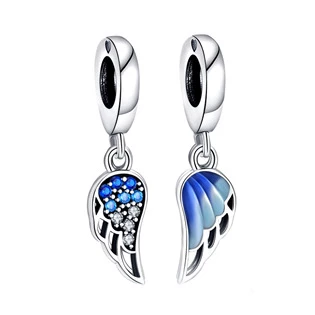 Stříbrné přívěšky korálky na náramek 2 křídla