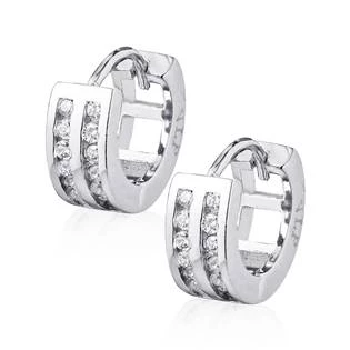 Stříbrné náušnice kroužky se zirkony