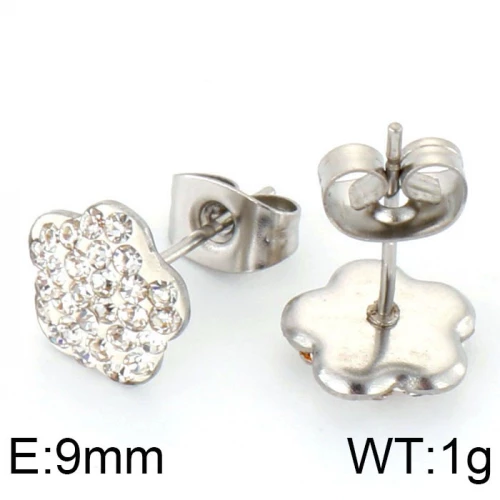 Náušnice z chirurgické oceli kytičky se zirkony